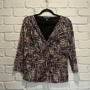 NWOT Norton McNaughton Black and Red Top size XL